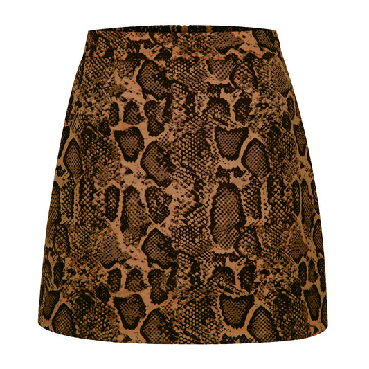 Chic Brown Leopard Print Mini Skirt - Mode Amore Western Wear Pakistan